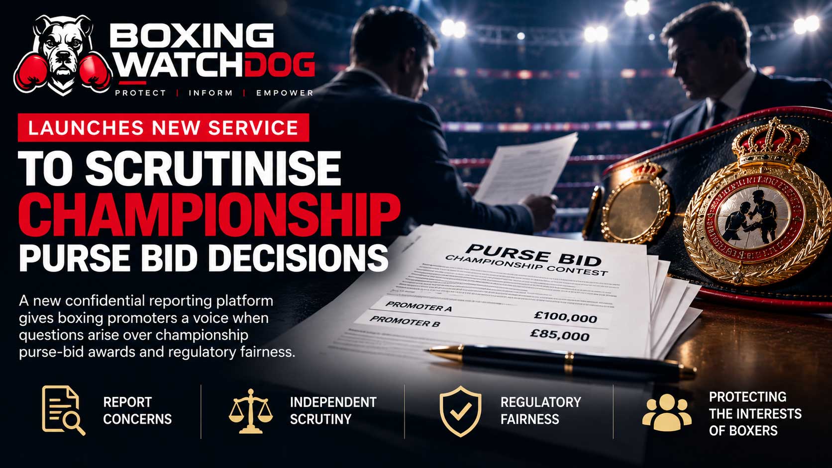 Boxing WatchDog Launches New Service to Scrutinise Championship Purse Bid Decisions